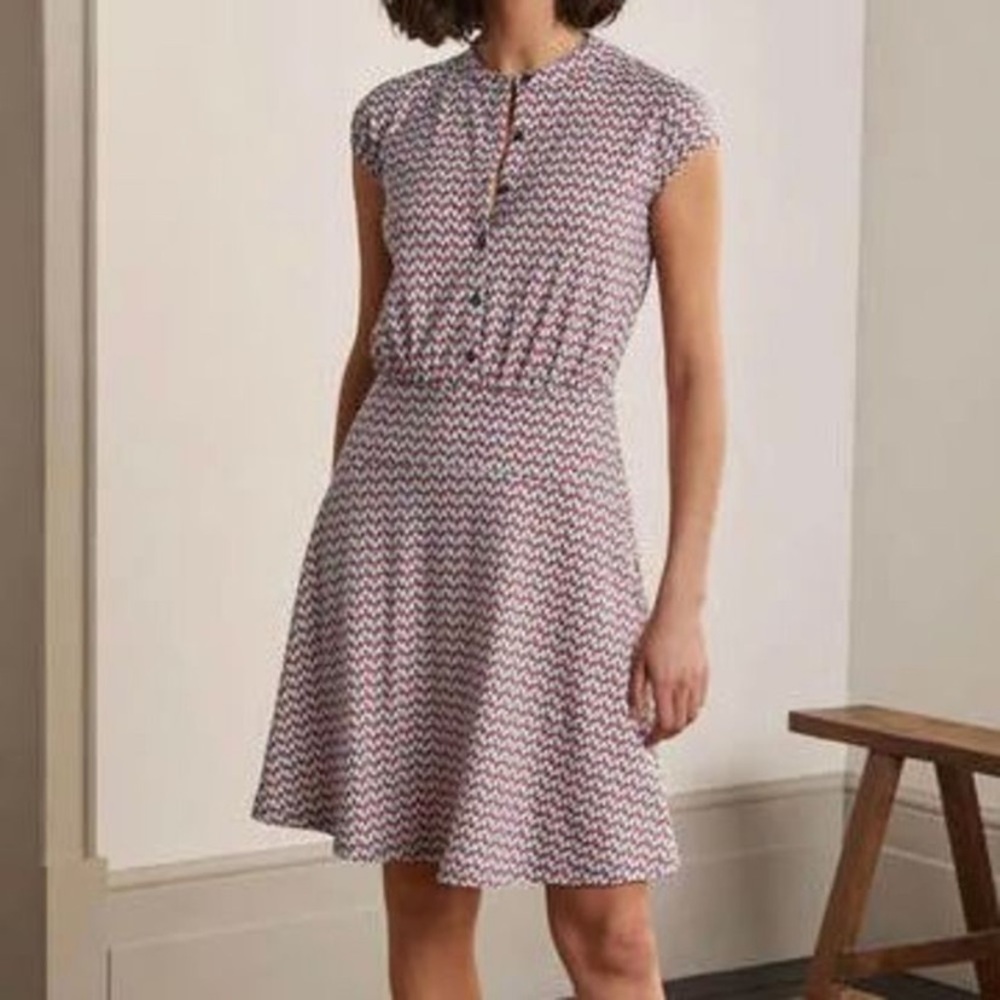Boden Pink and Navy Mini Dress